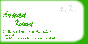 arpad kuna business card